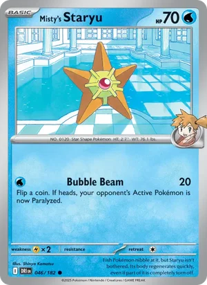 Misty's Staryu 046/182 Common, Destined Rivals Pokémon TCG card