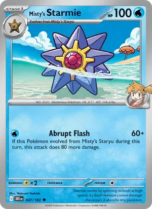 Misty's Starmie 047/182 Uncommon, Destined Rivals Pokémon TCG card