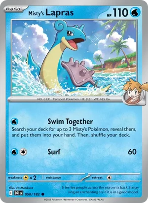 Misty's Lapras 050/182 Common, Destined Rivals Pokémon TCG card