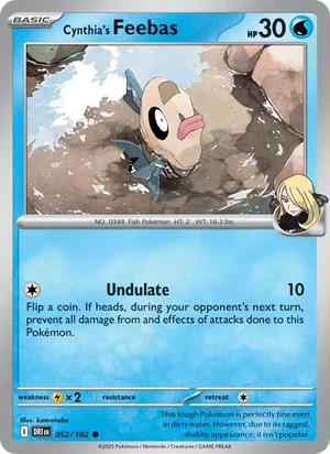 Cynthia's Feebas 052/182 Common, Destined Rivals Pokémon TCG card