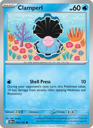 Clamperl 054/182 Common, Destined Rivals Pokémon TCG card