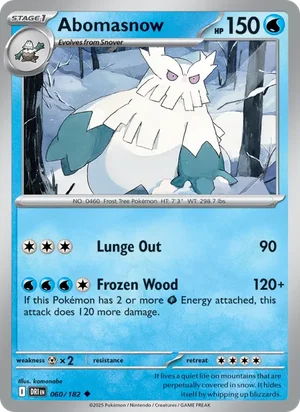 Abomasnow 060/182 Uncommon, Destined Rivals Pokémon TCG card