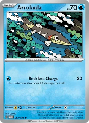Arrokuda 062/182 Common, Destined Rivals Pokémon TCG card