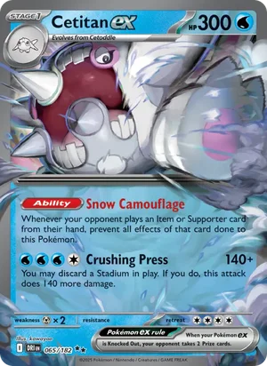 Cetitan ex 065/182 Double Rare, Destined Rivals Pokémon TCG card