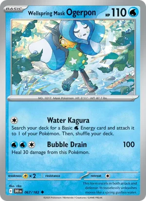 Wellspring Mask Ogerpon 067/182 Uncommon, Destined Rivals Pokémon TCG card
