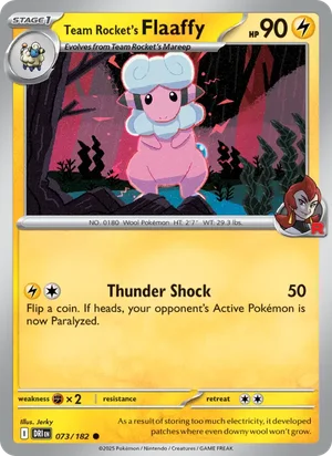 Team Rocket's Flaaffy 073/182 Common, Destined Rivals Pokémon TCG card