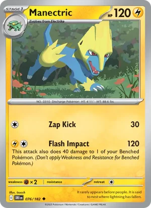 Manectric 076/182 Uncommon, Destined Rivals Pokémon TCG card
