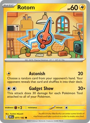 Rotom 077/182 Common, Destined Rivals Pokémon TCG card