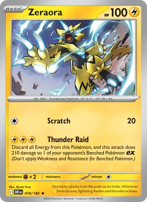 Zeraora 078/182 Rare, Destined Rivals Pokémon TCG card