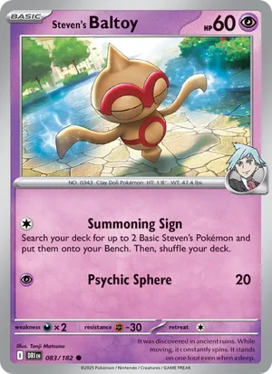Steven's Baltoy 083/182 Common, Destined Rivals Pokémon TCG card