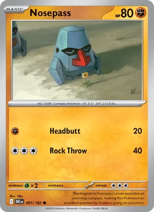 Nosepass 097/182 Common, Destined Rivals Pokémon TCG card