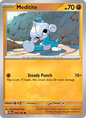 Meditite 099/182 Common, Destined Rivals Pokémon TCG card