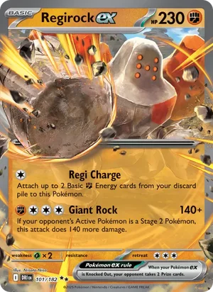 Regirock ex 101/182 Double Rare, Destined Rivals Pokémon TCG card