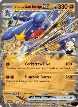 Cynthia's Garchomp ex 104/182 Double Rare, Destined Rivals Pokémon TCG card