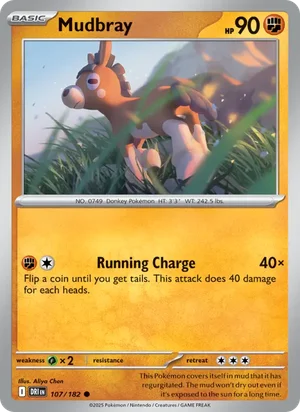 Mudbray 107/182 Common, Destined Rivals Pokémon TCG card