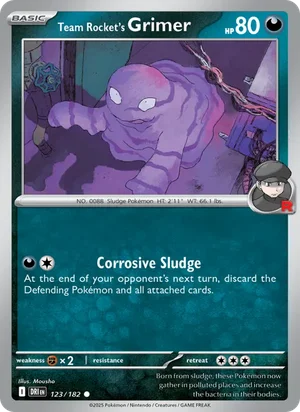 Team Rocket's Grimer 123/182 Common, Destined Rivals Pokémon TCG card