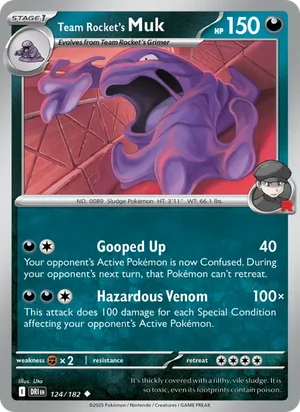 Team Rocket's Muk 124/182 Uncommon, Destined Rivals Pokémon TCG card