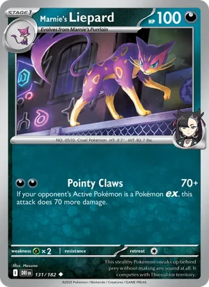 Marnie's Liepard 131/182 Uncommon, Destined Rivals Pokémon TCG card