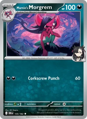 Marnie's Morgrem 135/182 Uncommon, Destined Rivals Pokémon TCG card