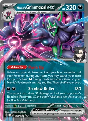 Marnie's Grimmsnarl ex 136/182 Double Rare, Destined Rivals Pokémon TCG card