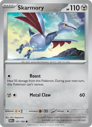 Skarmory 141/182 Common, Destined Rivals Pokémon TCG card