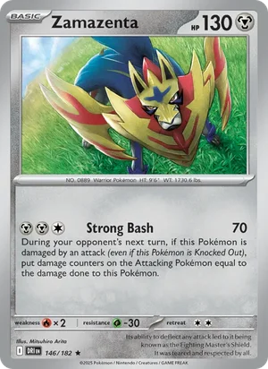 Zamazenta 146/182 Rare, Destined Rivals Pokémon TCG card