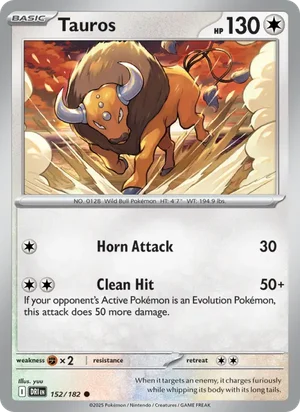 Tauros 152/182 Common, Destined Rivals Pokémon TCG card