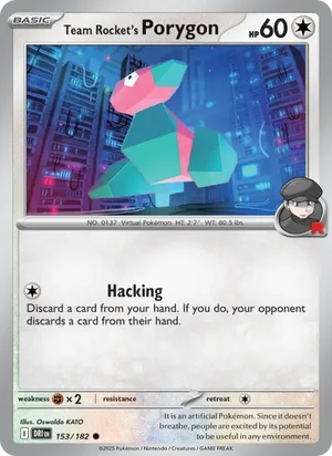 Team Rocket's Porygon 153/182 Common, Destined Rivals Pokémon TCG card