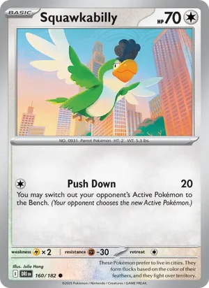 Squawkabilly 160/182 Common, Destined Rivals Pokémon TCG card