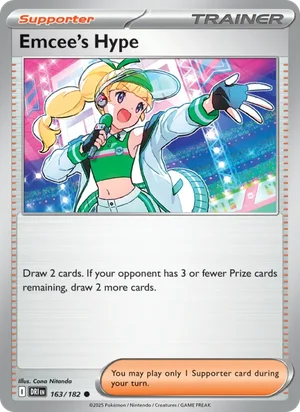 Emcee's Hype 163/182 Common, Destined Rivals Pokémon TCG card