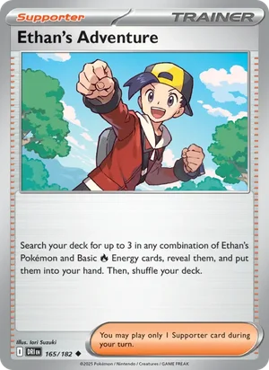 Ethan's Adventure 165/182 Uncommon, Destined Rivals Pokémon TCG card
