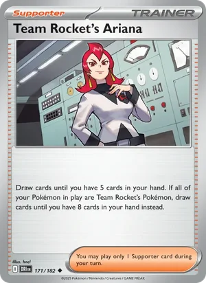 Team Rocket's Ariana 171/182 Uncommon, Destined Rivals Pokémon TCG card