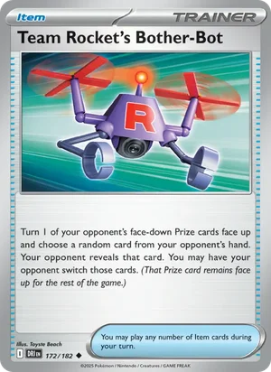 Team Rocket's Bother-Bot 172/182 Uncommon, Destined Rivals Pokémon TCG card