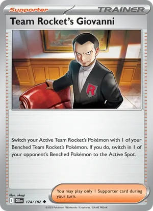 Team Rocket's Giovanni 174/182 Uncommon, Destined Rivals Pokémon TCG card