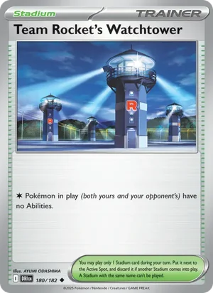 Team Rocket's Watchtower 180/182 Uncommon, Destined Rivals Pokémon TCG card