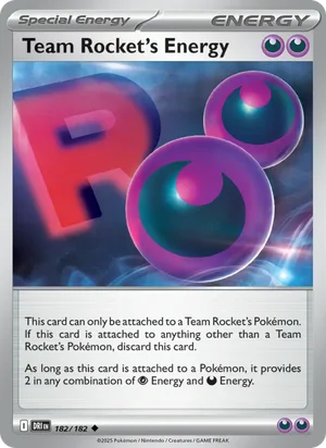 Team Rocket's Energy 182/182 Uncommon, Destined Rivals Pokémon TCG card