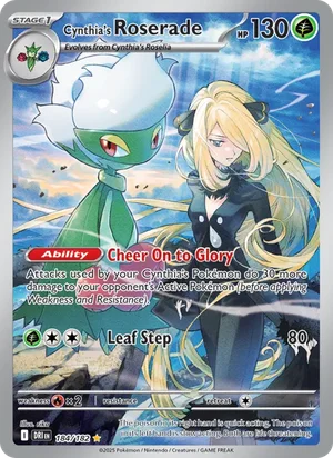 Cynthia's Roserade 184/182 Illustration Rare, Destined Rivals Pokémon TCG card