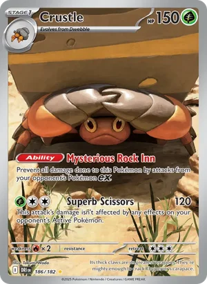 Crustle 186/182 Illustration Rare, Destined Rivals Pokémon TCG card