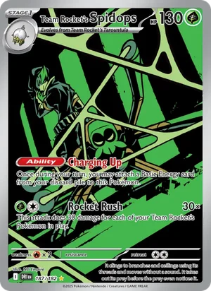 Team Rocket's Spidops 187/182 Illustration Rare, Destined Rivals Pokémon TCG card