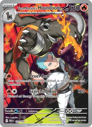 Team Rocket's Houndoom 191/182 Illustration Rare, Destined Rivals Pokémon TCG card