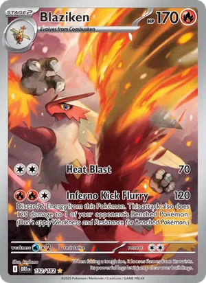 Blaziken 192/182 Illustration Rare, Destined Rivals Pokémon TCG card