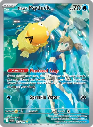 Misty's Psyduck 193/182 Illustration Rare, Destined Rivals Pokémon TCG card