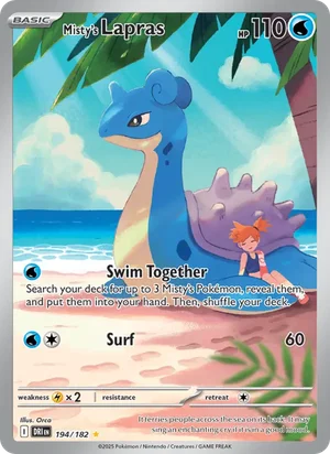 Misty's Lapras 194/182 Illustration Rare, Destined Rivals Pokémon TCG card