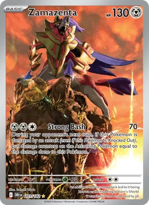 Zamazenta 201/182 Illustration Rare, Destined Rivals Pokémon TCG card
