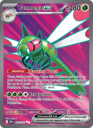 Yanmega ex 206/182 Ultra Rare, Destined Rivals Pokémon TCG card