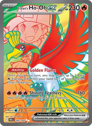 Ethan's Ho-Oh ex 209/182 Ultra Rare, Destined Rivals Pokémon TCG card