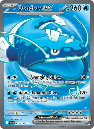 Dondozo ex 211/182 Ultra Rare, Destined Rivals Pokémon TCG card