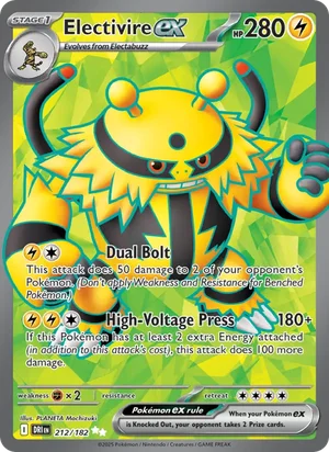 Electivire ex 212/182 Ultra Rare, Destined Rivals Pokémon TCG card