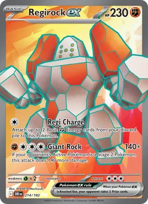 Regirock ex 214/182 Ultra Rare, Destined Rivals Pokémon TCG card