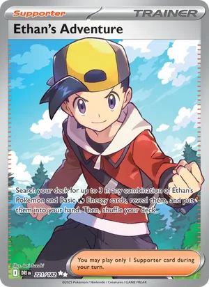 Ethan's Adventure 221/182 Ultra Rare, Destined Rivals Pokémon TCG card